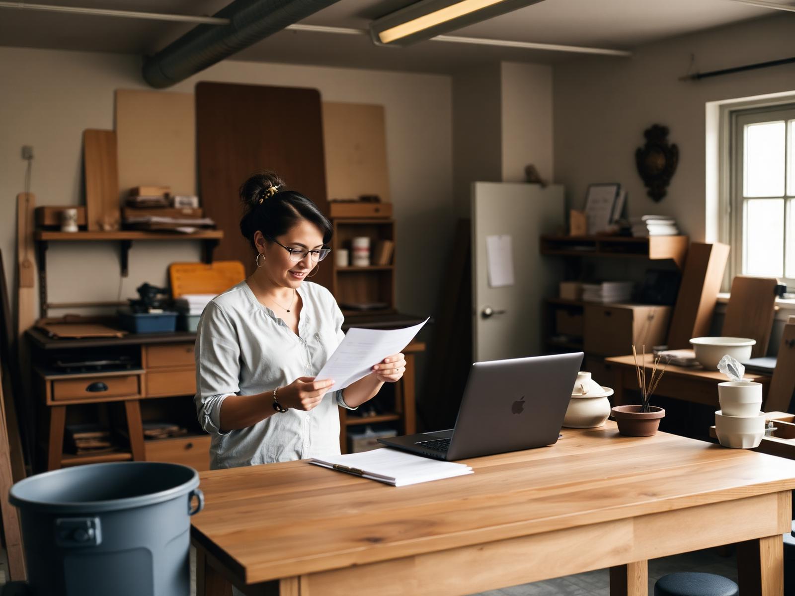 Professional reviewing financial records for business owner financial planning